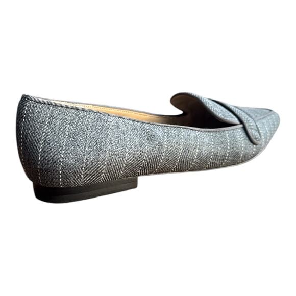Ann Taylor Luann Grey White Pinstripe Pointed Toe Loafer - Picture 4 of 7